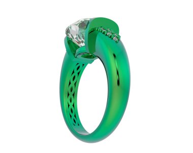 Nişan yüzüğü arka planda izole edildi. 