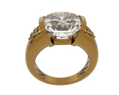 Nişan yüzüğü arka planda izole edildi. 