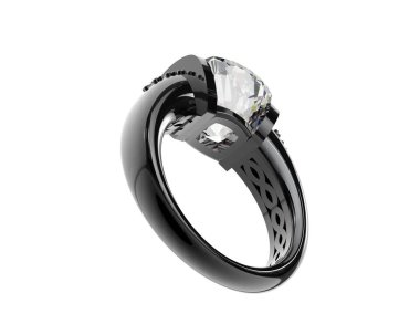 Nişan yüzüğü arka planda izole edildi. 