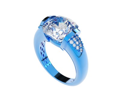 Nişan yüzüğü arka planda izole edildi. 