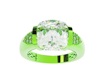 Nişan yüzüğü arka planda izole edildi. 