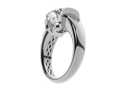 Nişan yüzüğü arka planda izole edildi. 