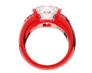 Nişan yüzüğü arka planda izole edildi. 