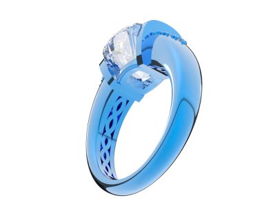 Nişan yüzüğü arka planda izole edildi. 