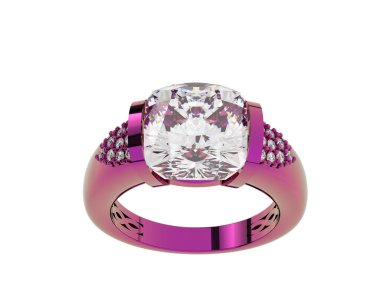 Nişan yüzüğü arka planda izole edildi. 