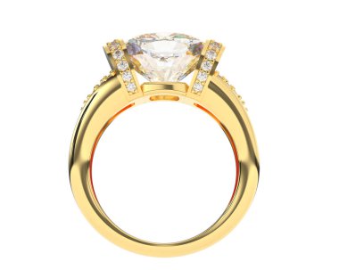 Nişan yüzüğü arka planda izole edildi. 