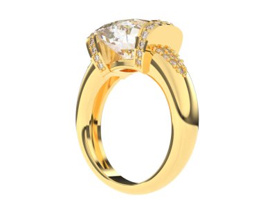 Nişan yüzüğü arka planda izole edildi. 