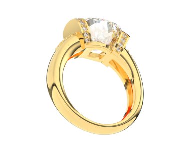 Nişan yüzüğü arka planda izole edildi. 