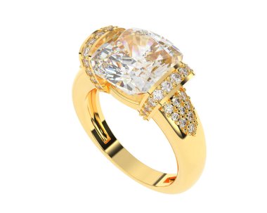 Nişan yüzüğü arka planda izole edildi. 