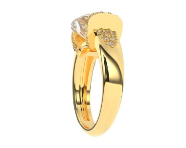 Nişan yüzüğü arka planda izole edildi. 