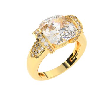 Nişan yüzüğü arka planda izole edildi. 