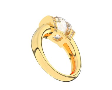 Nişan yüzüğü arka planda izole edildi. 