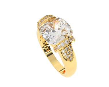 Beyaz arka planda izole edilmiş değerli taşları olan yüzük.. 