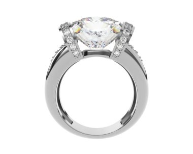 Beyaz arka planda izole edilmiş değerli taşları olan yüzük.. 