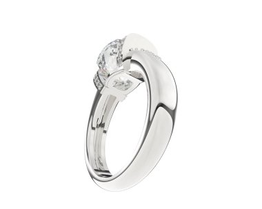 Beyaz arka planda izole edilmiş değerli taşları olan yüzük.. 