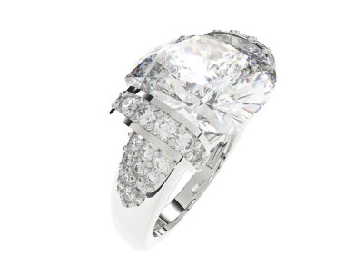 Beyaz arka planda izole edilmiş değerli taşları olan yüzük.. 