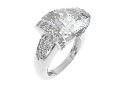 Beyaz arka planda izole edilmiş değerli taşları olan yüzük.. 