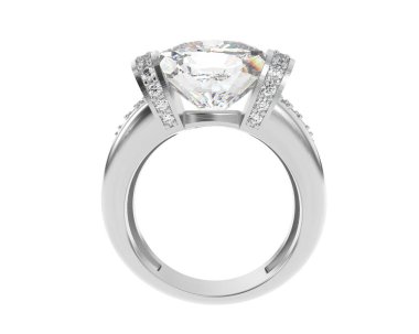 Beyaz arka planda izole edilmiş değerli taşları olan yüzük.. 