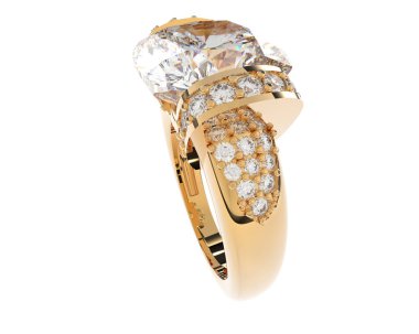 Beyaz arka planda izole edilmiş değerli taşları olan yüzük.. 