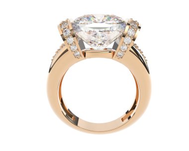 Beyaz arka planda izole edilmiş değerli taşları olan yüzük.. 