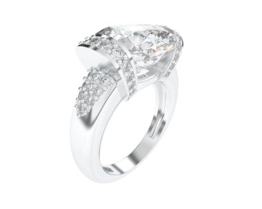 Beyaz arka planda izole edilmiş değerli taşları olan yüzük.. 