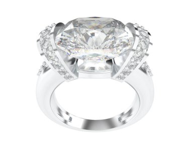 Beyaz arka planda izole edilmiş değerli taşları olan yüzük.. 