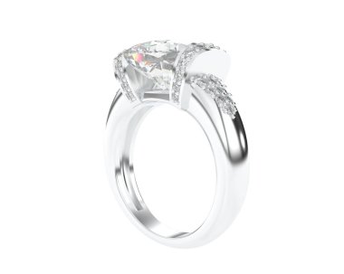 Beyaz arka planda izole edilmiş değerli taşları olan yüzük.. 