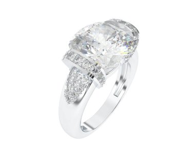 Beyaz arka planda izole edilmiş değerli taşları olan yüzük.. 