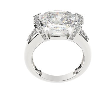 Beyaz arka planda izole edilmiş değerli taşları olan yüzük.. 