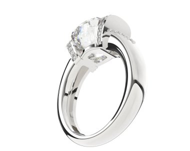 Beyaz arka planda izole edilmiş değerli taşları olan yüzük.. 