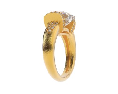 Beyaz arka planda izole edilmiş değerli taşları olan yüzük.. 