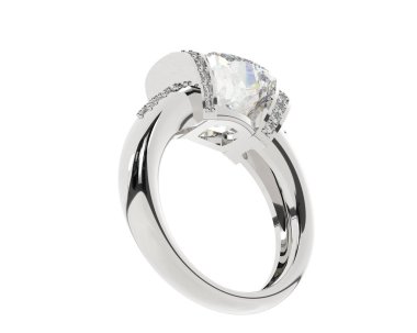 Beyaz arka planda izole edilmiş değerli taşları olan yüzük.. 