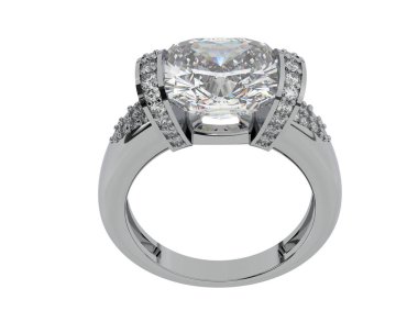 Beyaz arka planda izole edilmiş değerli taşları olan yüzük.. 