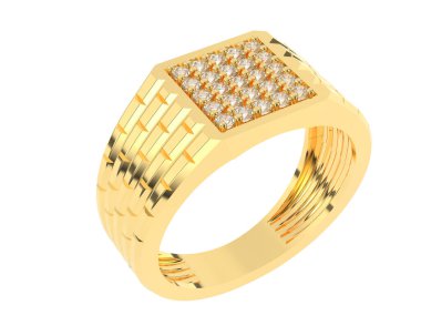 Beyaz arka planda izole edilmiş değerli taşları olan yüzük.. 