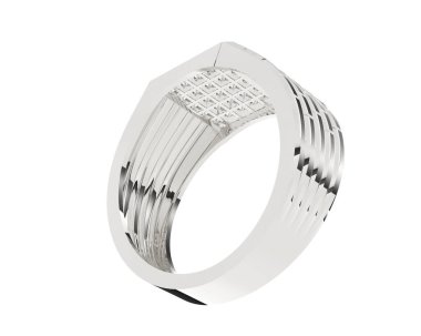 Beyaz arka planda izole edilmiş değerli taşları olan yüzük.. 