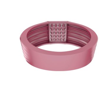 Beyaz arka planda izole edilmiş değerli taşları olan yüzük.. 