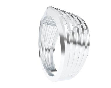 Beyaz arka planda izole edilmiş değerli taşları olan yüzük.. 