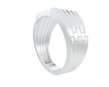 Beyaz arka planda izole edilmiş değerli taşları olan yüzük.. 