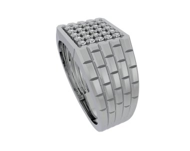 Beyaz arka planda izole edilmiş değerli taşları olan yüzük.. 