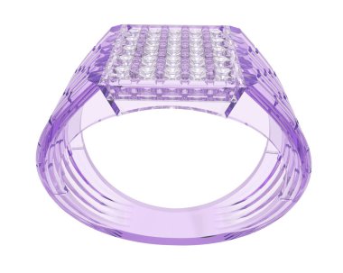 Beyaz arka planda izole edilmiş değerli taşları olan yüzük.. 