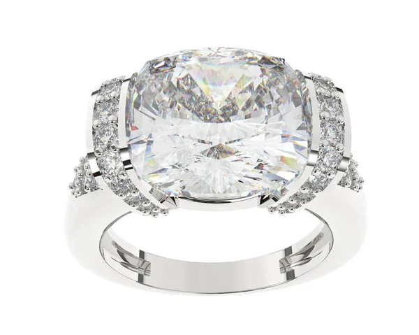 Beyaz arka planda izole edilmiş değerli taşları olan yüzük.. 