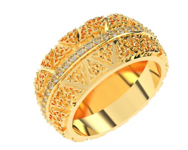 Beyaz arkaplanda izole edilmiş güzel halka. 