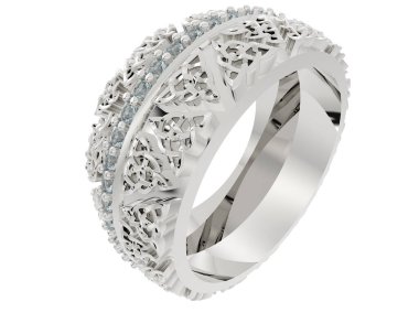 Beyaz arkaplanda izole edilmiş güzel halka. 