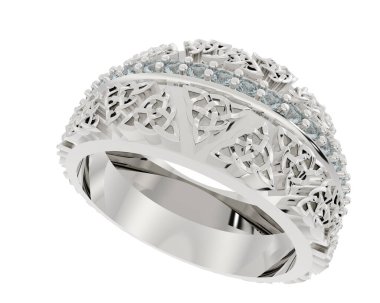 Beyaz arkaplanda izole edilmiş güzel halka. 