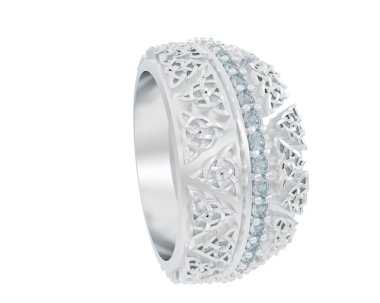 Beyaz arkaplanda izole edilmiş güzel halka. 