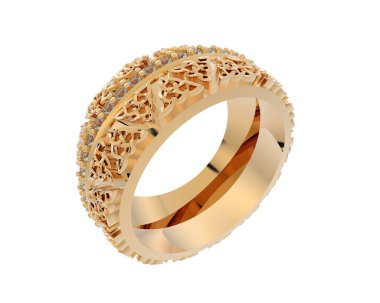 Beyaz arkaplanda izole edilmiş güzel halka. 