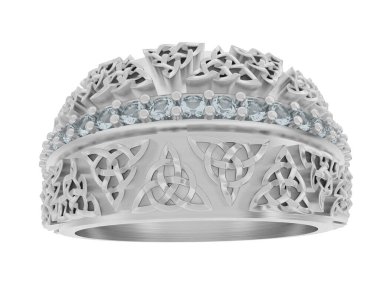 Beyaz arkaplanda izole edilmiş güzel halka. 