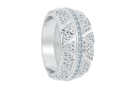 Beyaz arkaplanda izole edilmiş güzel halka. 