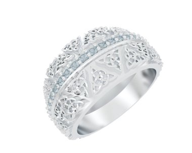 Beyaz arkaplanda izole edilmiş güzel halka. 