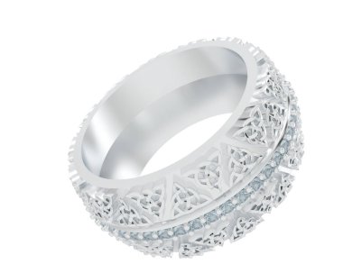 Beyaz arkaplanda izole edilmiş güzel halka. 